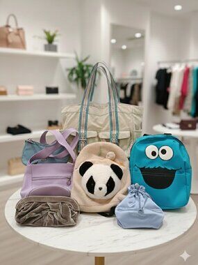 Women's Mixed Lot 7 HandBags/Shoulder, Crossbody/Backpacks/Purses Cute Panda Bag